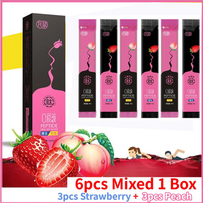 6Pcs Oral Sex Water Liquid Edible Lubricant Strawberry Peach Flavor Ice Fire Lubricants 